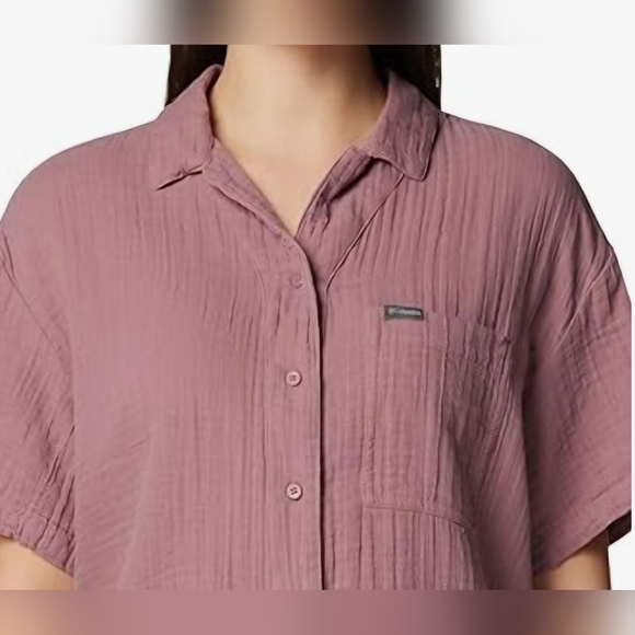 COLUMBIA Holly Hideaway Breezy Short Sleeve Top - Size M - Rose - (NWT) - Picture 5 of 15